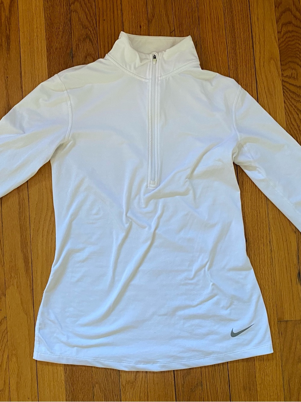 Nike White Dri-FIT Quarter Zip Training Top